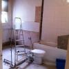 Kitchen during  renovation work before bathroom was moved